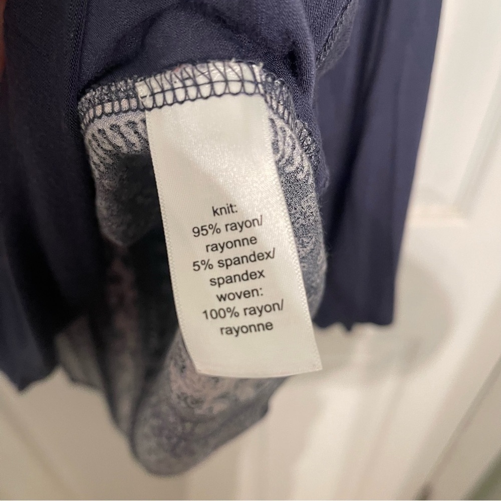 Women's Long Sleeve Top - Navy Blue - Picture 3 of 4